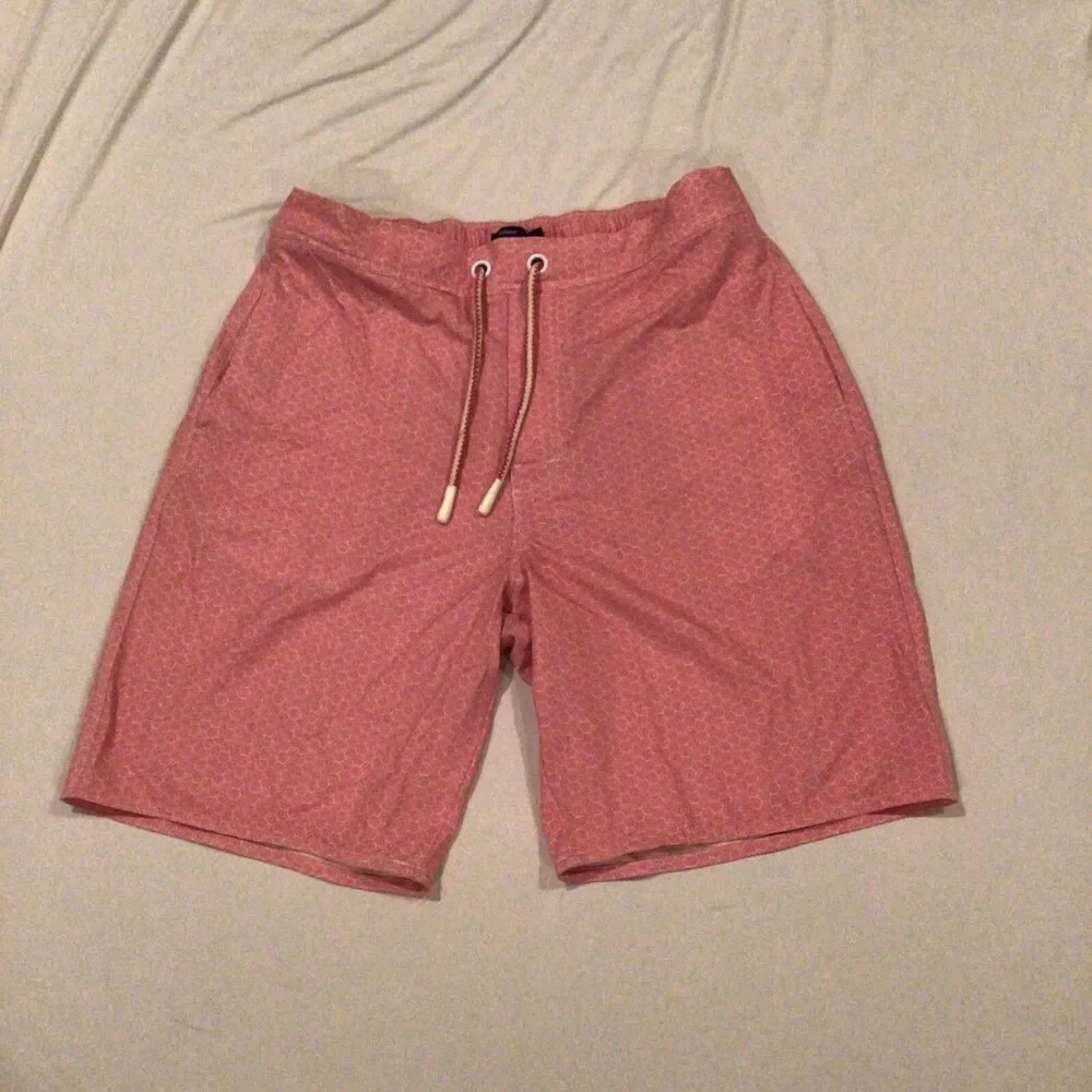 Johnnie-O Men's Folly Half Elastic Surf Short BOARDSHORTS SWIM TRUNKS L Pink